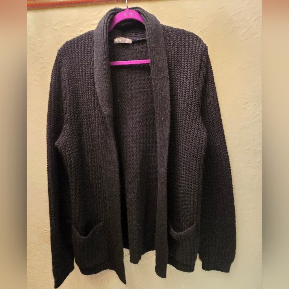 ASOS Black Chunky Knit Shawl Collar Cardigan Made in UK